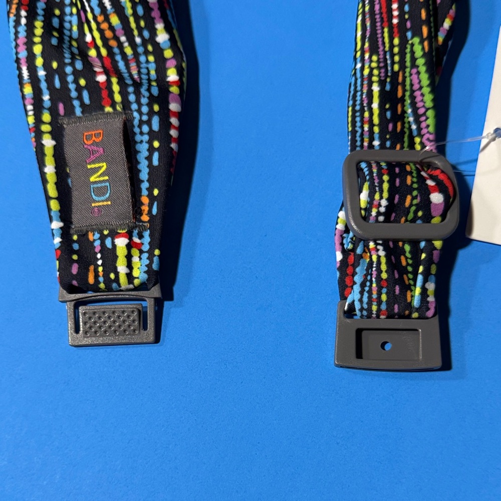 NWT BANDI Black Multi-Color Stretch Pocketed Travel Belt - Picture 5 of 10